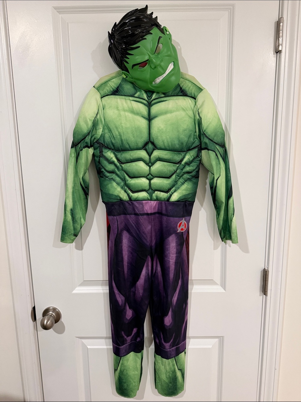 Marvel Hulk Green and Purple Muscle Chest Kids Costume with Mask (Medium)